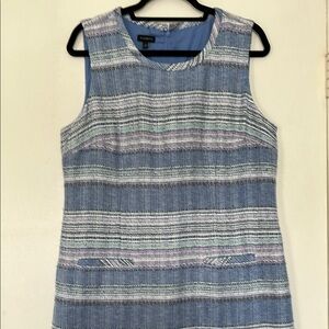 Talbots Blue and White Midi Dress